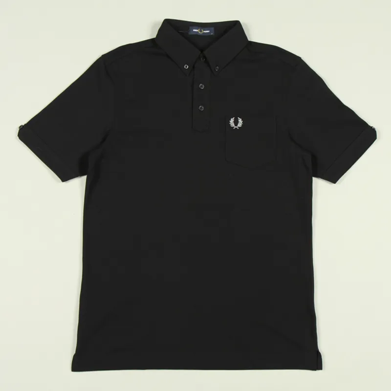 Fred Perry Button Down Collar Polo Shirt - Black
